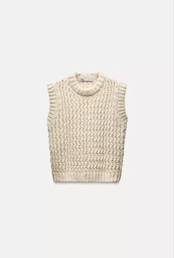 ZARA 텍스처 니트 베스트 S