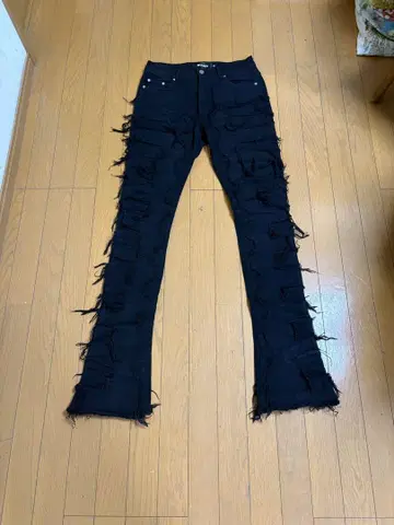 GUAPI black stacked denim 30 inch