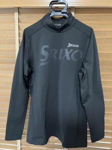 데상트 SRIXON 남성용 긴팔 모크넥 셔츠 LL 사이즈 블랙