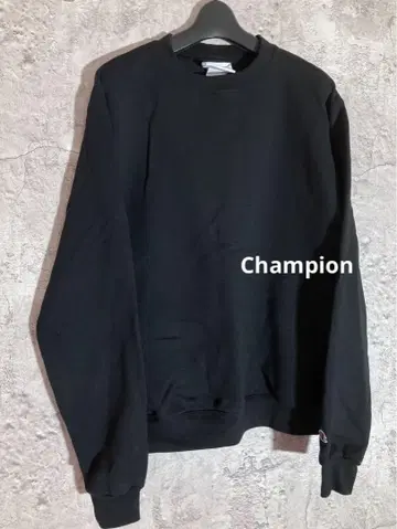 Champion 블랙 크루넥 맨투맨 트레이닝복 긴팔 상의