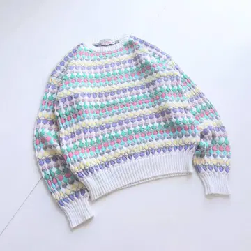 빈티지 ISLANDER COTTON 코튼 컬러풀 니트 M