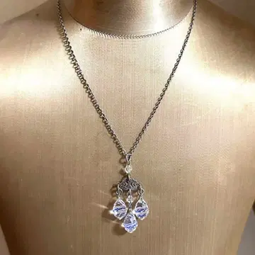 앤티크 특이한 아이리스 유리 펜던트 줄무늬 드롭