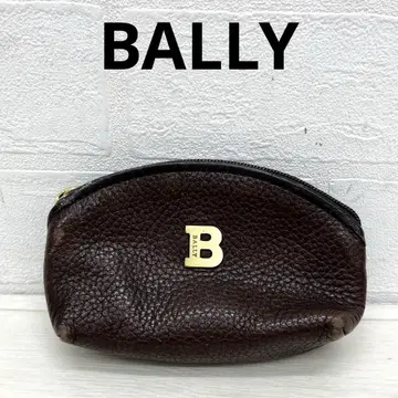 유167 BALLY 가죽 동전 지갑 코인 케이스 브라운 발리