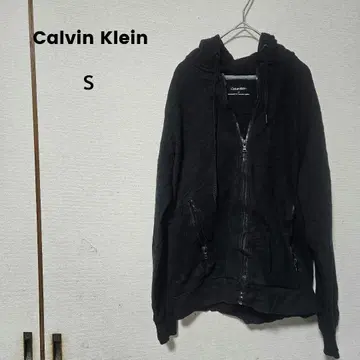 해외 구제 의류 여성용 Calvin Klein 블랙 집업 후드티