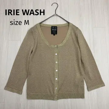 IRIE WASH 이리에워시 니트 가디건 골드