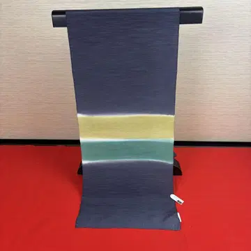 기간 한정 새상품 오비 장식 천 3939 순수 실크 에리슈() 황록색