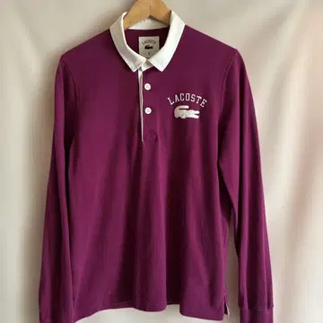LACOSTE 퍼플 피케 셔츠 5 슬림핏 남성용