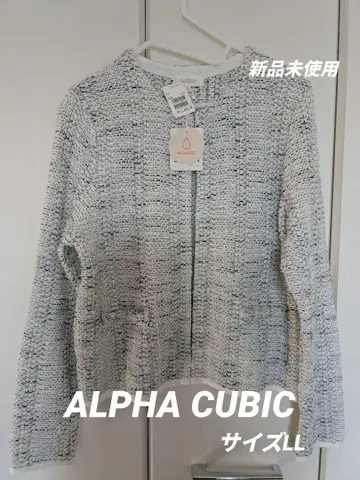 노카라 자켓 화이트 계열 트위드 (ALPHA CUBIC)