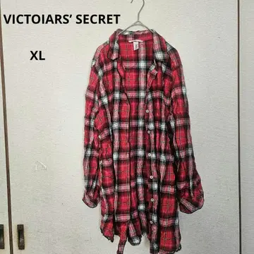 해외 구제 의류 VICTOIARS' SECRET 여성용 체크 무늬 긴팔