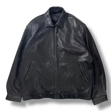 90s Roundtree&Yorke 램 가죽 자켓 빈티지 블랙