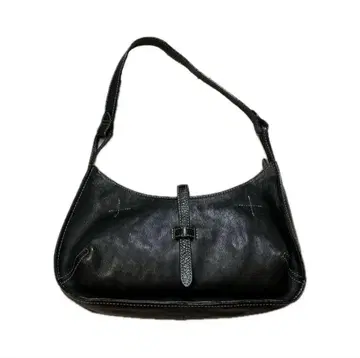 VINTAGE LEATHER SHOULDER BAG BLACK