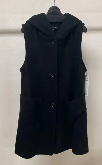 ISABELLA 후드 부착 블랙 베스트 사이즈 M