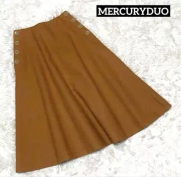 머큐리 듀오 MERCURYDUO 플레어 스커트 롱 크림슨 컬러 M