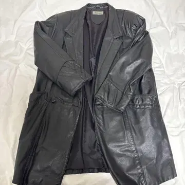 Allways coat 블랙 가죽 롱 코트