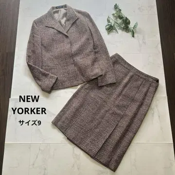 새상품급 NEWYORKER 트위드 스커트 수트 셋업 사이즈 9