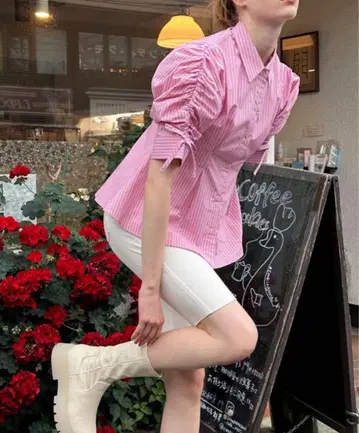 CANDY PUFF STRIPE SHIRT