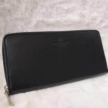 [ 이탈리아 가죽 ] 다케오 키쿠치 장지갑 베지터블 탄닌 가죽 블랙