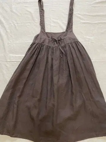 네스트로브 브라운 린넨 루즈핏 서스펜더 스커트