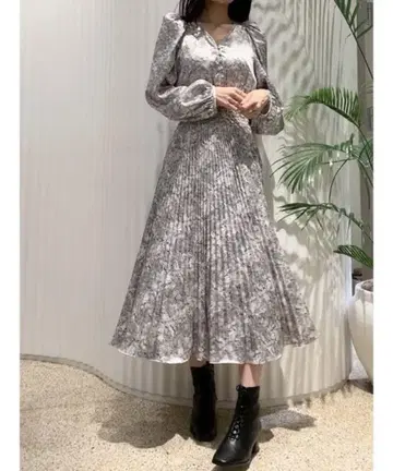 스나이델 자카드 프린트 원피스