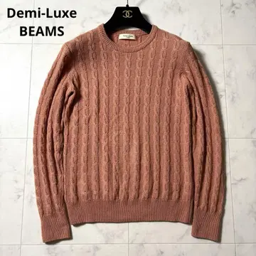 Demi-Luxe BEAMS 케이블 니트 스웨터 울 핑크
