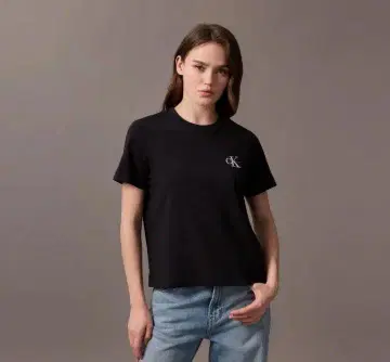 미사용 새상품 Calvin Klein 모노그램 로고 T셔츠 L사이즈