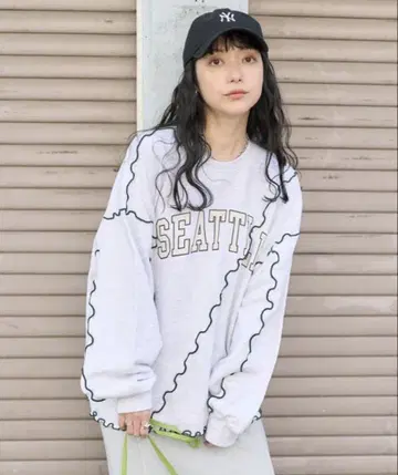 FREAK'S STORE 맨투맨 로고 배색 메로 맨투맨 여성용