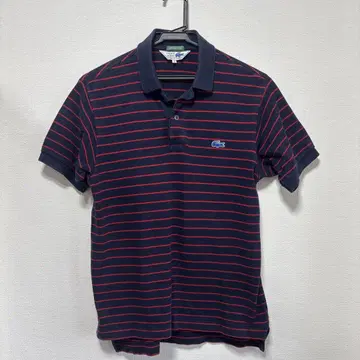 LACOSTE CHEMISE 피케 셔츠 네이비/레드 스트라이프 사이즈 2