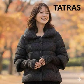 새상품급 타트라스 다운 자켓 여성용 콜마 여배우 옷깃 리브 소매 02 M