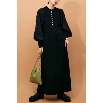 [ Adam et rope ] 퍼프 슬리브 롱 원피스