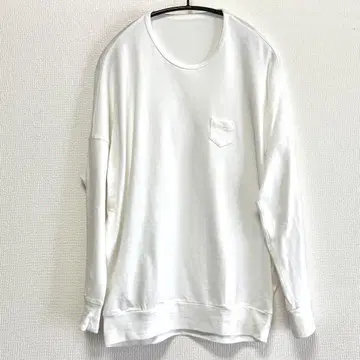 고쉬 30/1 릴리 천축 긴팔 크루넥 와이드 화이트
