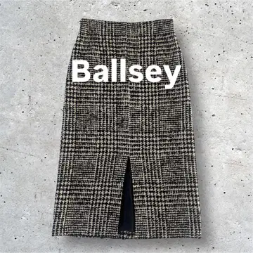 [ 새상품급 ] Ballsey 트위드 롱 타이트 스커트 체크 일본제