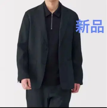 무인양품 새상품 신사 린넨 워싱 자켓 신사 블랙 M