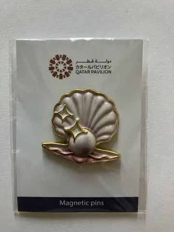 오사카 간사이 엑스포 카타르관 마그넷 핀 배지