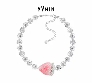 yvmin 딸기 레이스 목걸이