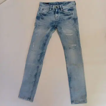 GRF 스키니 데님 라이트 블루 데미지 가공 S 사이즈