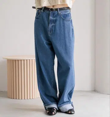 LOWRYS FARM 롤업 루즈 데님 택 포함 새상품