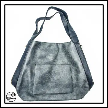 Vintage Jewels 인조 가죽 핸드백 블루 계열 세로 30cm