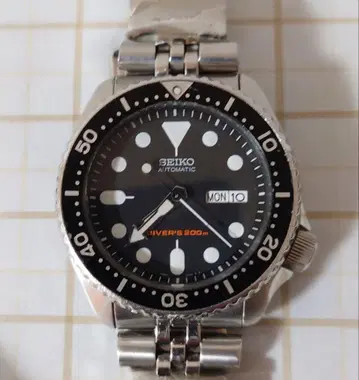 SEIKO 자동 와인딩 다이버 워치 200m 방수 블랙 보이