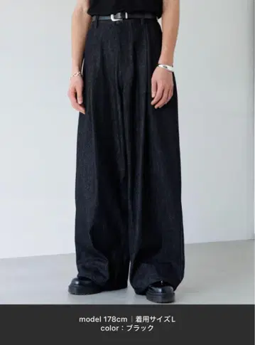 SSNIS 와이드 벌룬 데님 블랙 L 사이즈