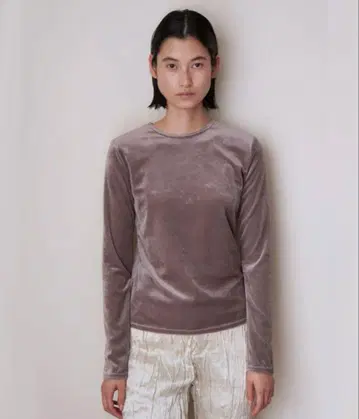ENOF velour top S 베이지 벨로아 탑 벨로아 상의