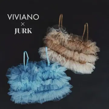[ 새상품급 ] VIVIANO x JURK 프릴 뷔스티에 브라운