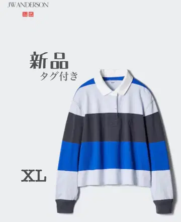 새상품 유니클로 JW ANDERSON 박스 라거 피케 셔츠 블루 XL