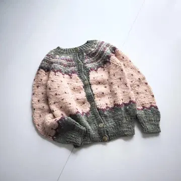 우루과이제 빈티지 노르딕 가디건 버즈아이 SA12