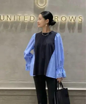 UNITED ARROWS 유나이티드 애로우즈 콤비 레이스 긴팔 상의