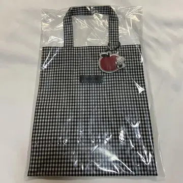 택 포함 미사용 새상품 파밀리아 깅엄 체크 토트백 블랙