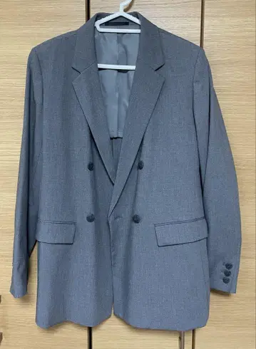 유니클로 더블 자켓 그레이 L
