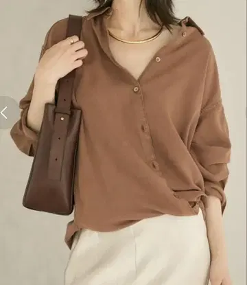 plage 플라주 SOFT MILI 셔츠 브라운