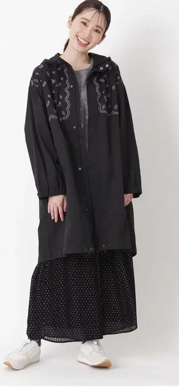 면 나일론 트윌 플라워 자수 코트 슈퍼 하카