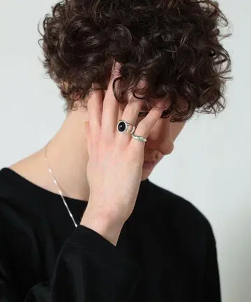 OX JEWELRY 실버 빅 오닉스 링 15호