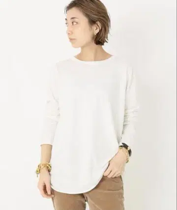 Deuxieme Classe 화이트 긴팔 T셔츠